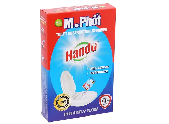 Sản phẩm bột thông bồn cầu Hando với công dụng cực mạnh