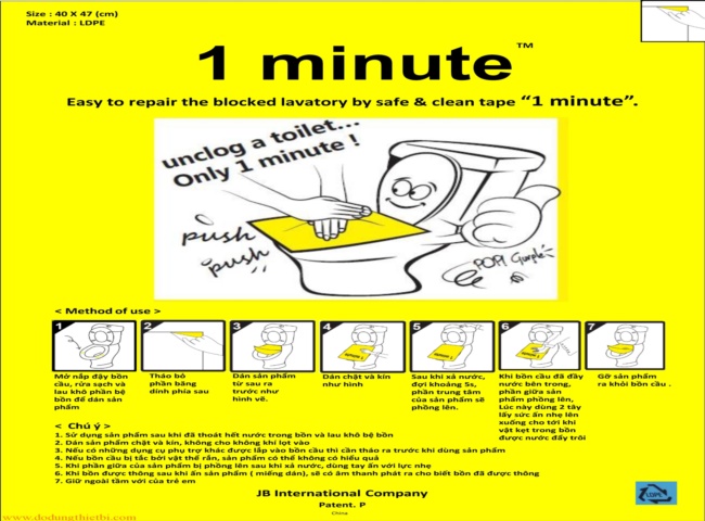 Xử lý bồn cầu nhanh chóng bằng miếng dán thông bồn cầu