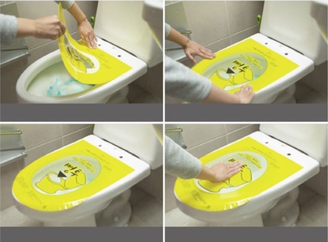 Cách sử dụng miếng dán thông bồn cầu đơn giản